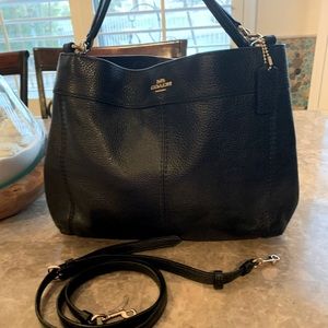 COACH Lexi Pebbled Leather Black Large Satchel New No. E1879-F28992